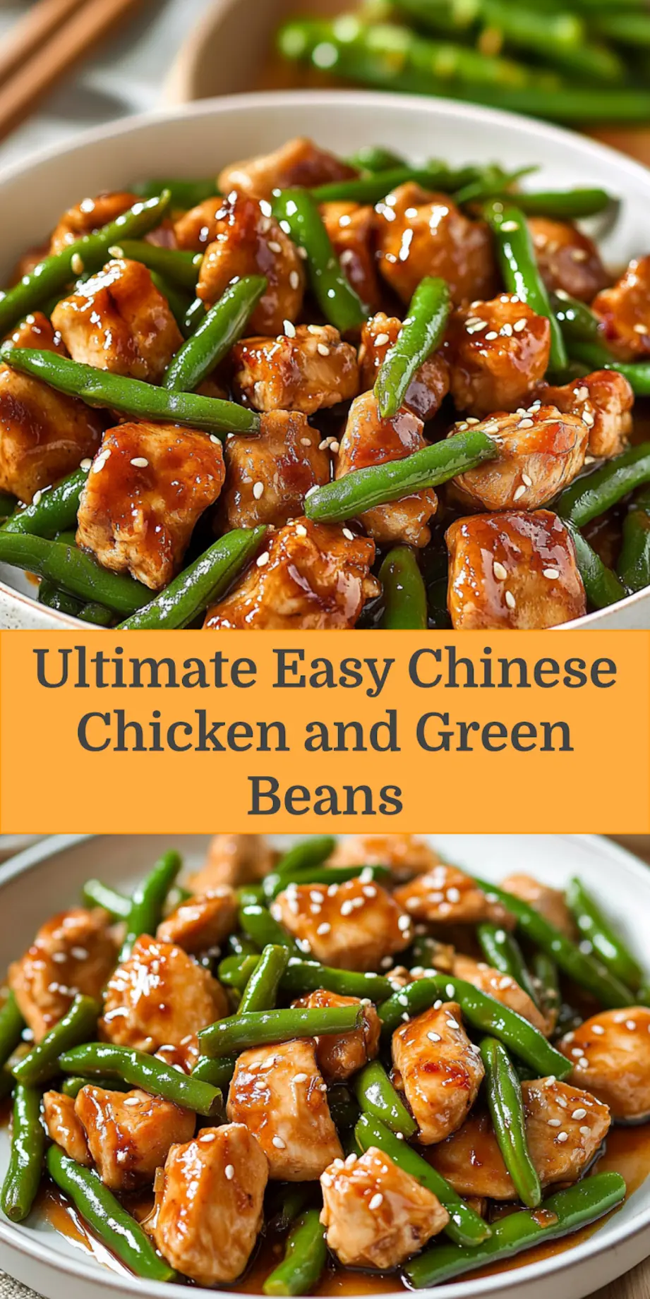 EASY CHINESE CHICKEN AND GREEN BEANS centered hero view, clean and uncluttered_pin