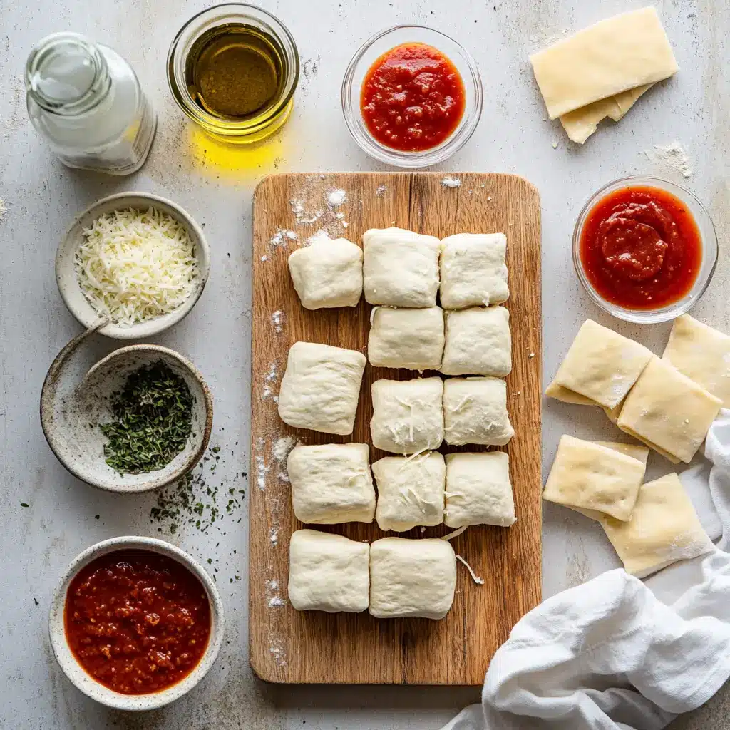 AIR FRYER PIZZA ROLLS close up on white napkin with glass of water and herbs
