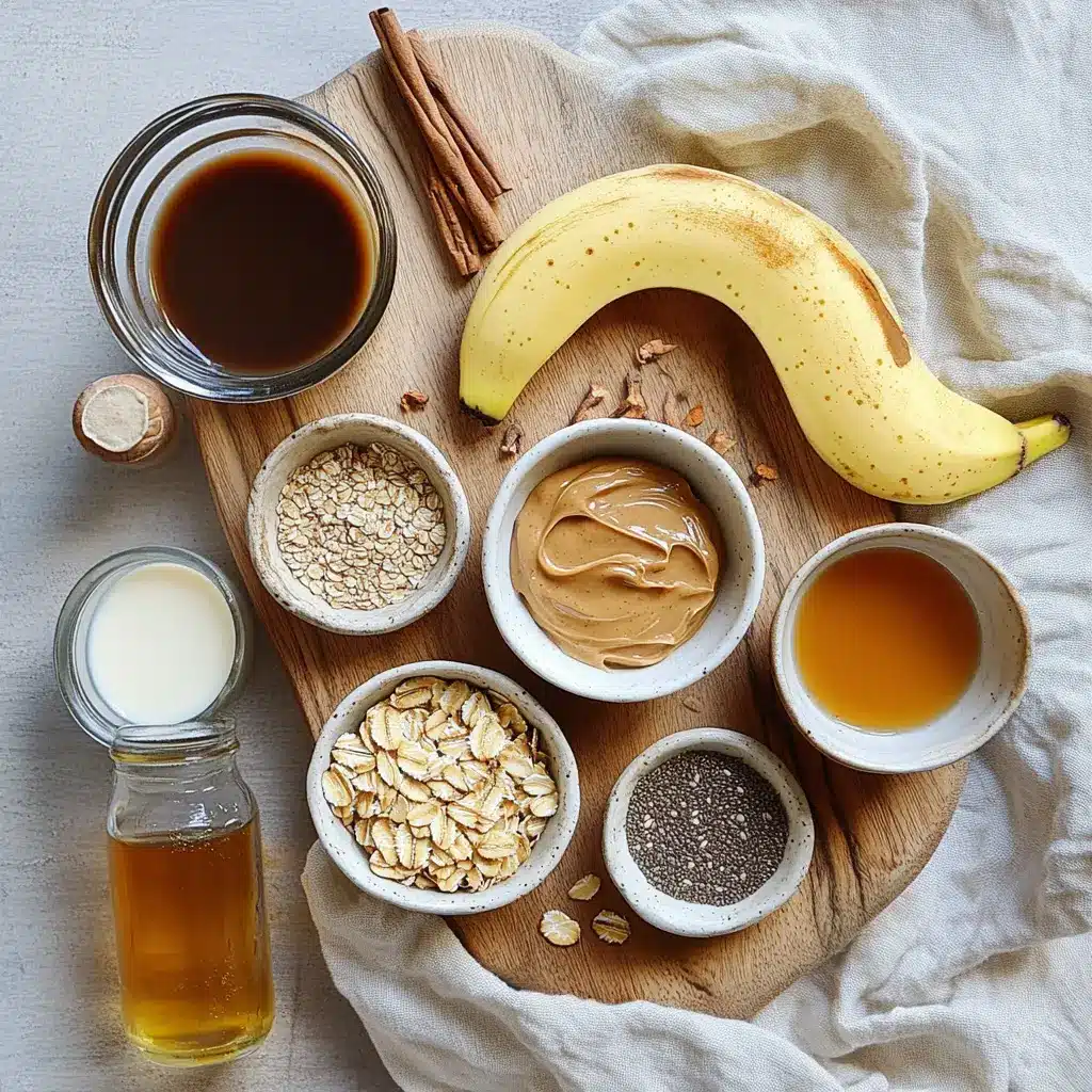 BANANA PEANUT BUTTER OVERNIGHT OATS jar with banana and peanut butter warm natural light