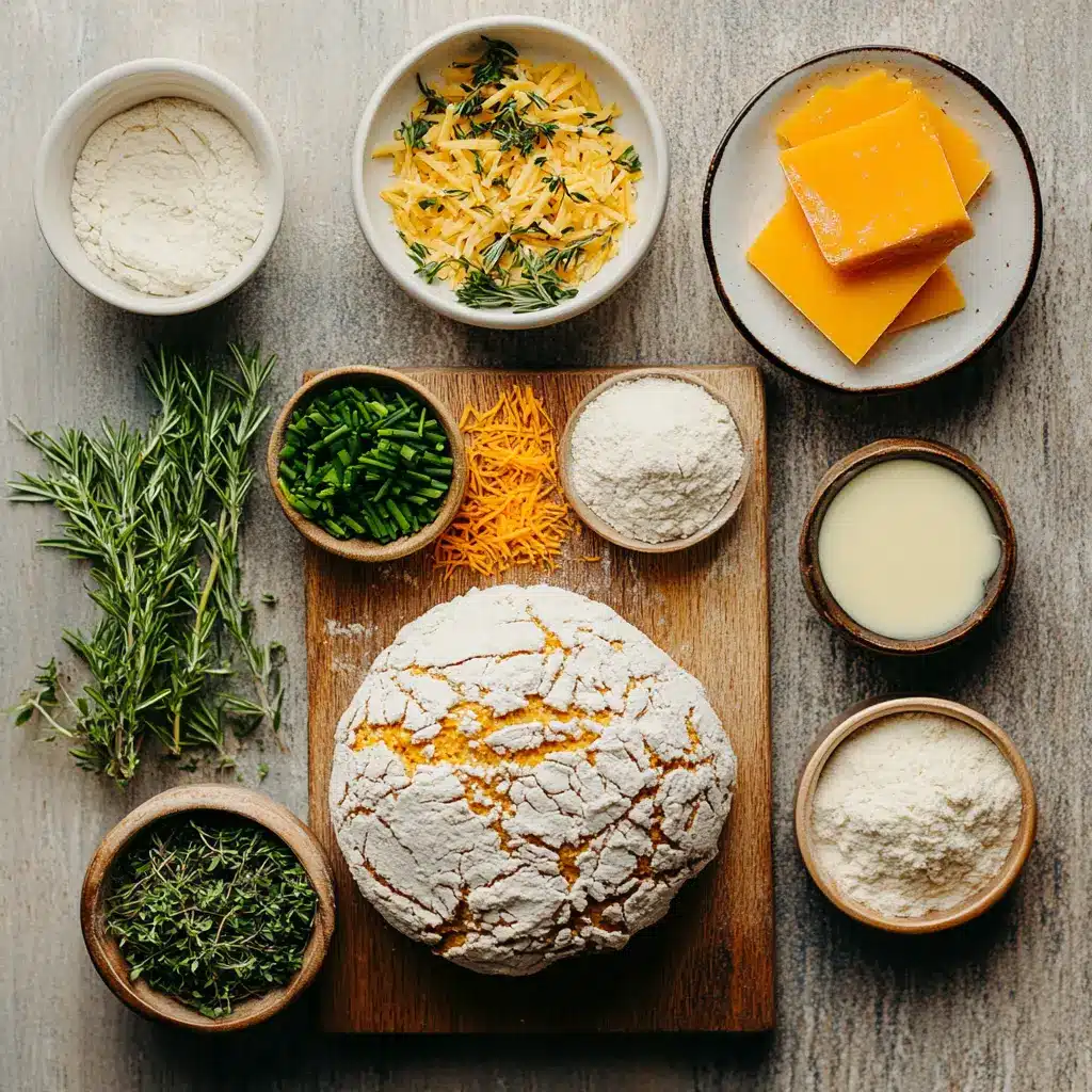 Cheddar and Herb Soda Bread Easy and Delicious Recipe 2 CHEDDAR AND HERB SODA BREAD centered hero view, clean and uncluttered