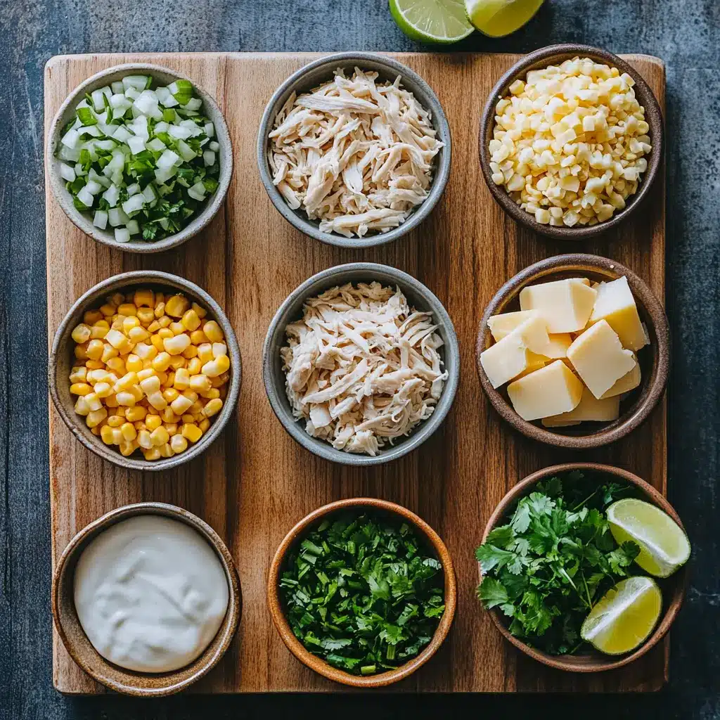 CREAMIEST WHITE CHICKEN CHILI centered hero view, clean and uncluttered