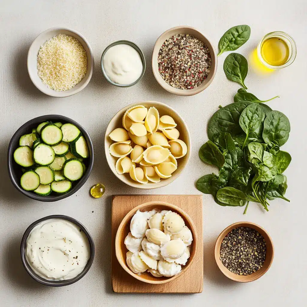 CREAMY PROTEIN PACKED PASTA BOWL centered hero view, clean and uncluttered