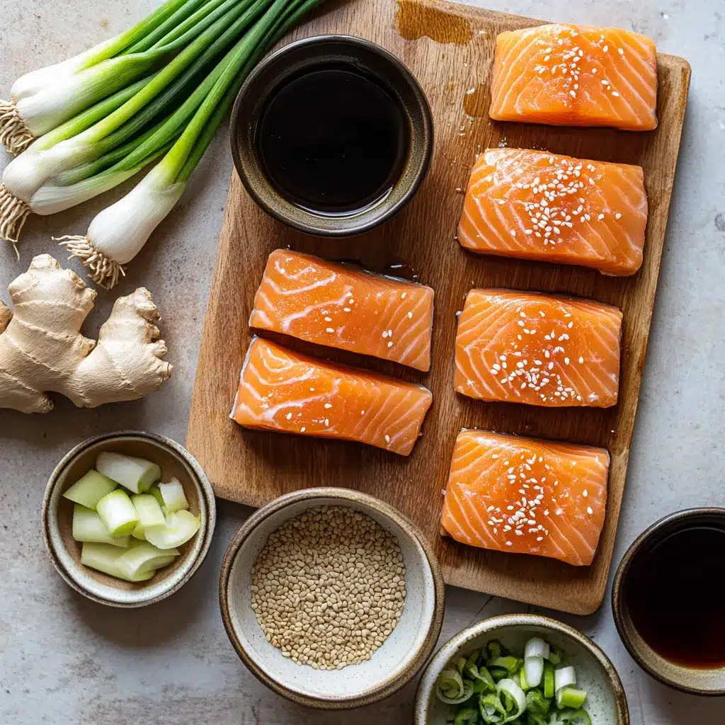 CRISPY AIR FRYER HONEY GARLIC SALMON BITES centered hero view, clean and uncluttered