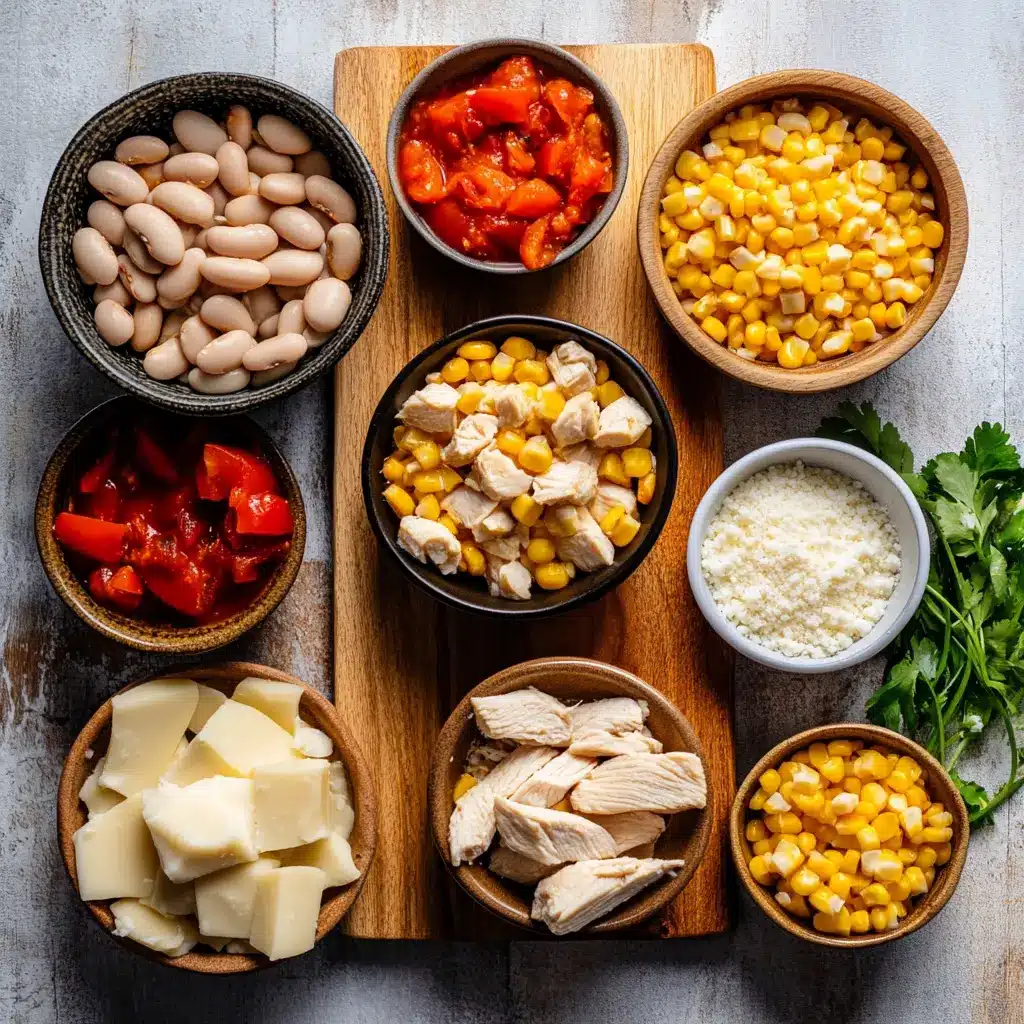 CROCK POT WHITE CHICKEN CHILI centered hero view, clean and uncluttered