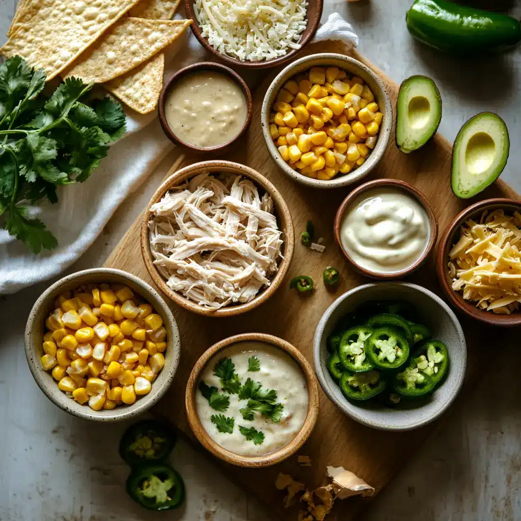 CROCKPOT WHITE CHICKEN CHILI SOUP centered hero view, clean and uncluttered