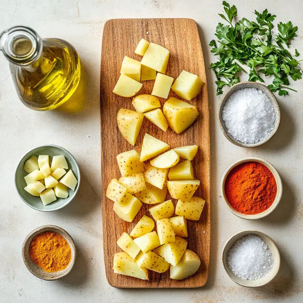EASY AIR FRYER DICED POTATOES golden crispy herbs olive oil glass of water