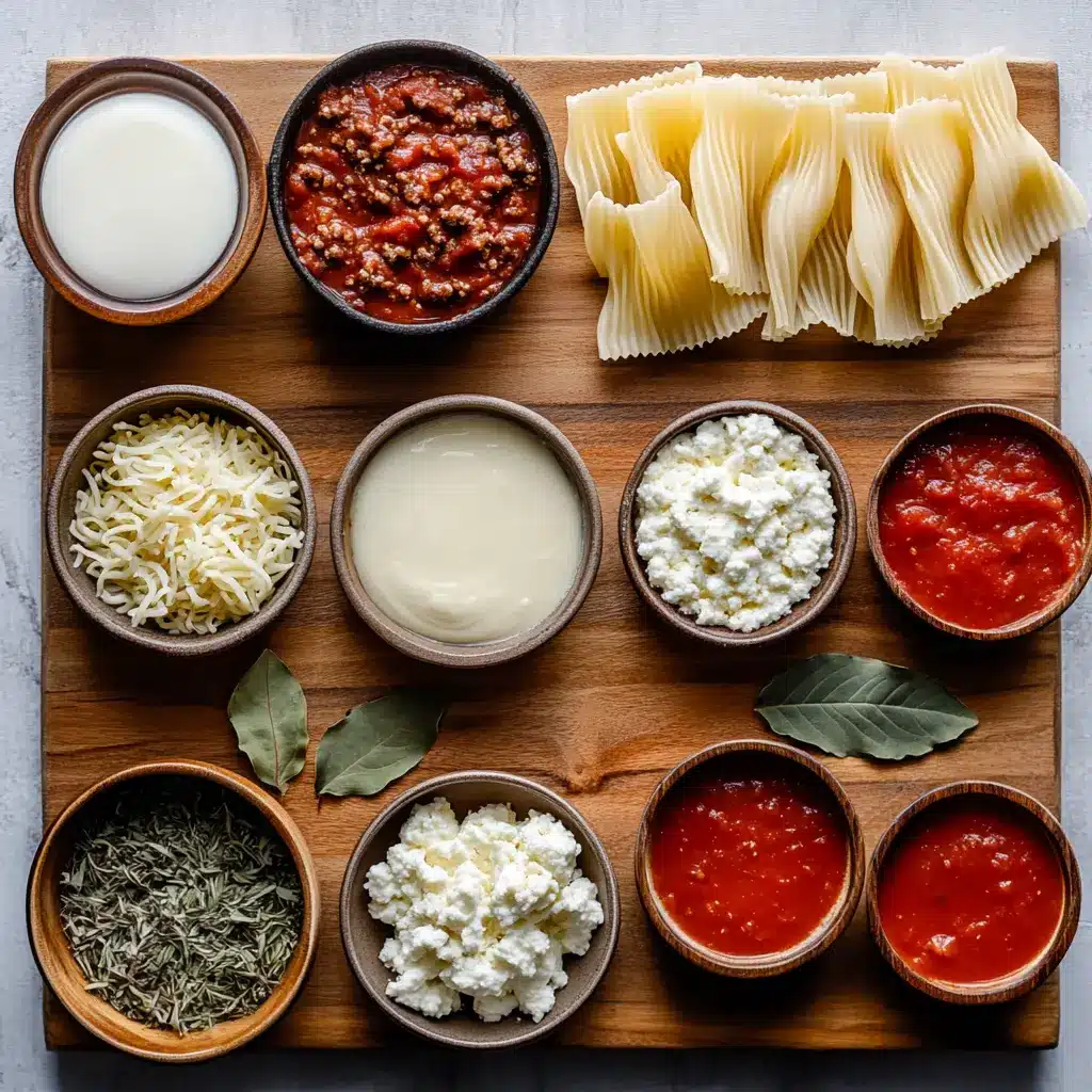 EASY LASAGNA SOUP NO RICOTTA centered hero view, clean and uncluttered