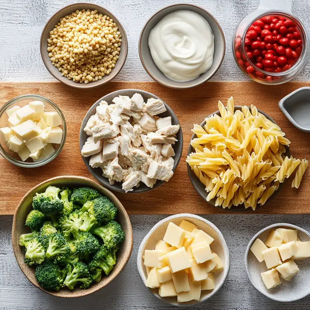 HIGH PROTEIN CHICKEN ALFREDO RECIPE centered hero view, clean and uncluttered