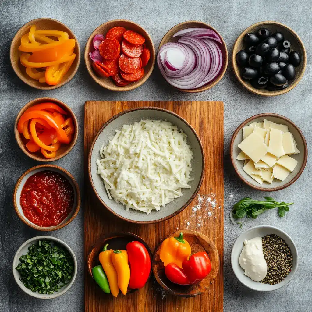 HIGH PROTEIN COTTAGE CHEESE PIZZA BOWL centered hero view, clean and uncluttered