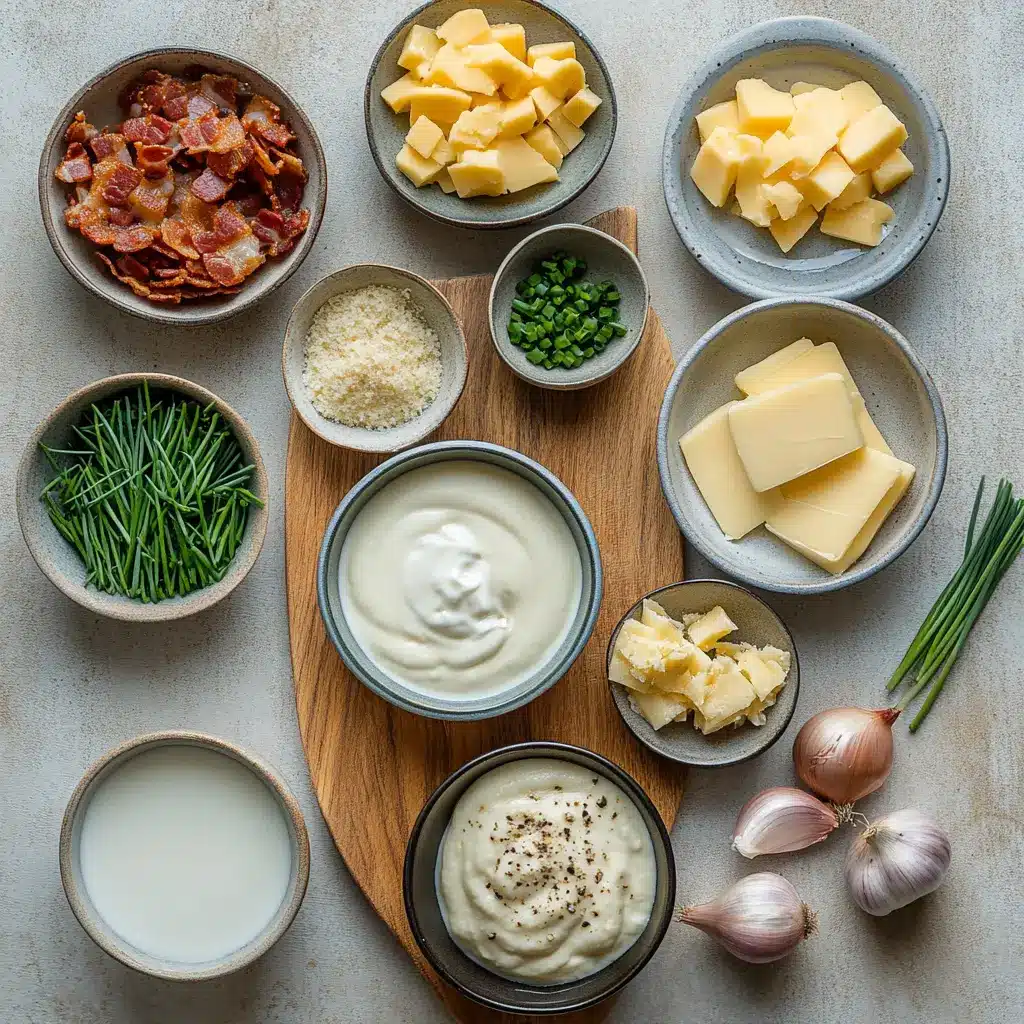 LOADED BAKED POTATO SOUP centered hero view, clean and uncluttered