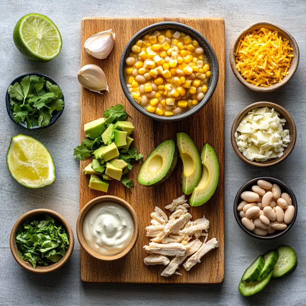 SLOW COOKER WHITE CHICKEN CHILI centered hero view, clean and uncluttered