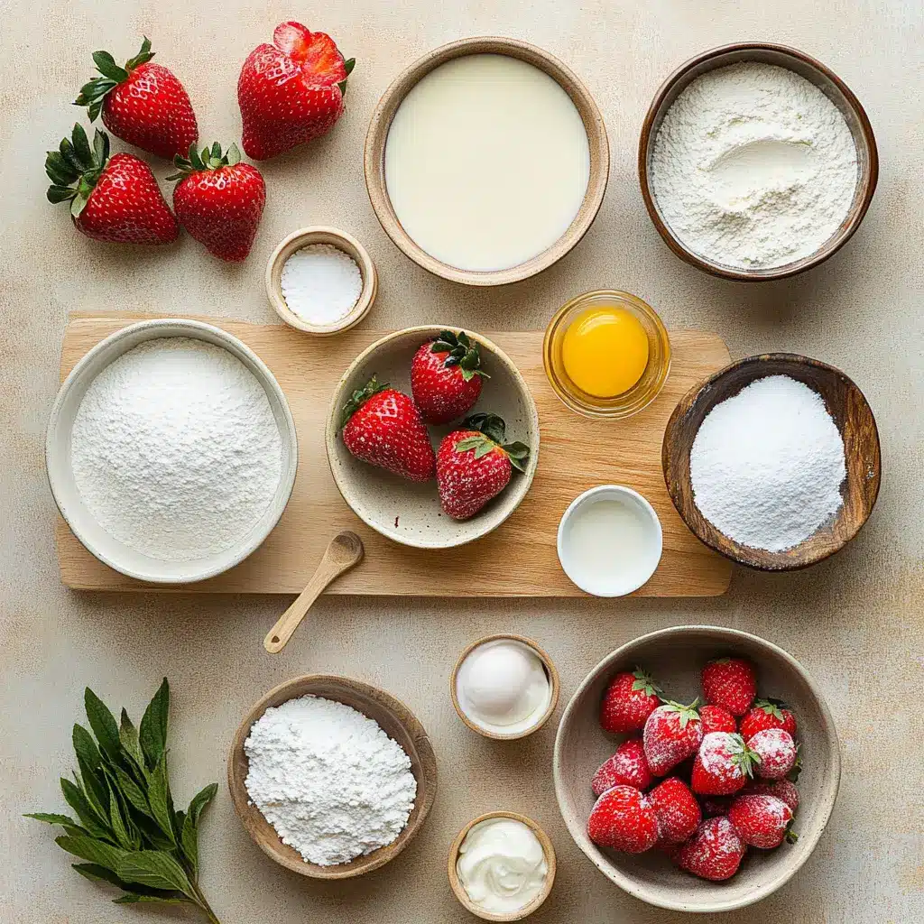 STRAWBERRY SHORTCAKE CAKE centered hero view, clean and uncluttered