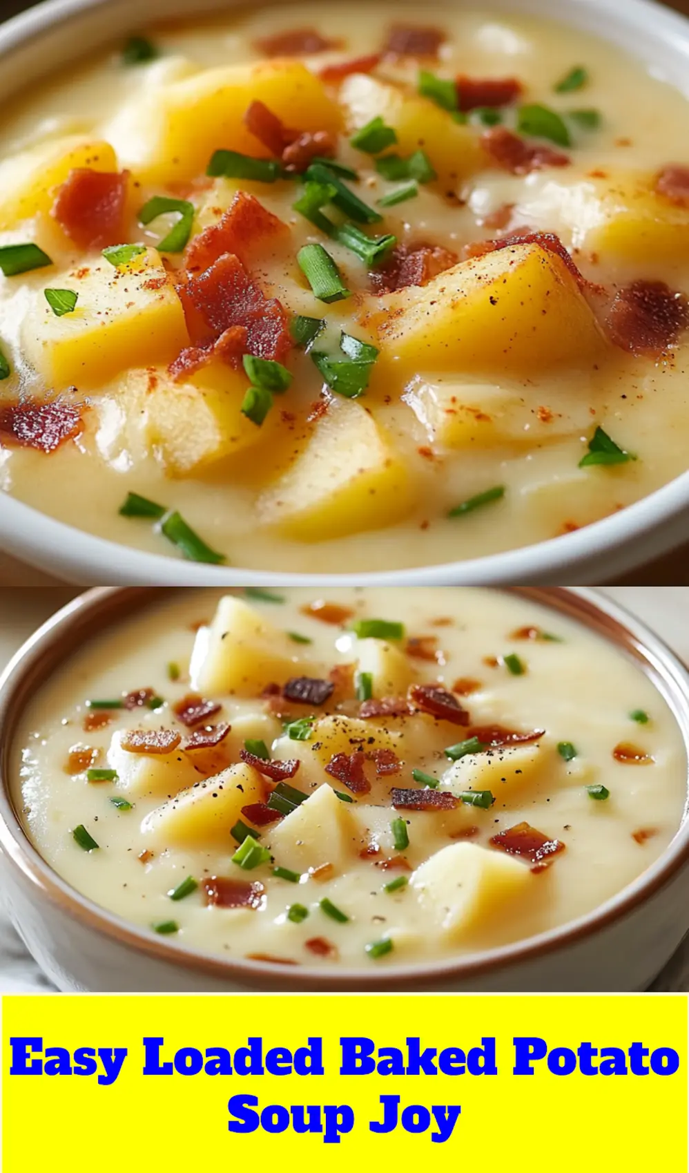 LOADED BAKED POTATO SOUP centered hero view, clean and uncluttered_pin