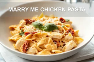 MARRY ME CHICKEN PASTA creamy pasta with shredded chicken sun-dried tomatoes basil in warm glow