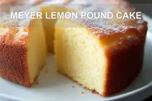 MEYER LEMON POUND CAKE centered hero view, clean and uncluttered