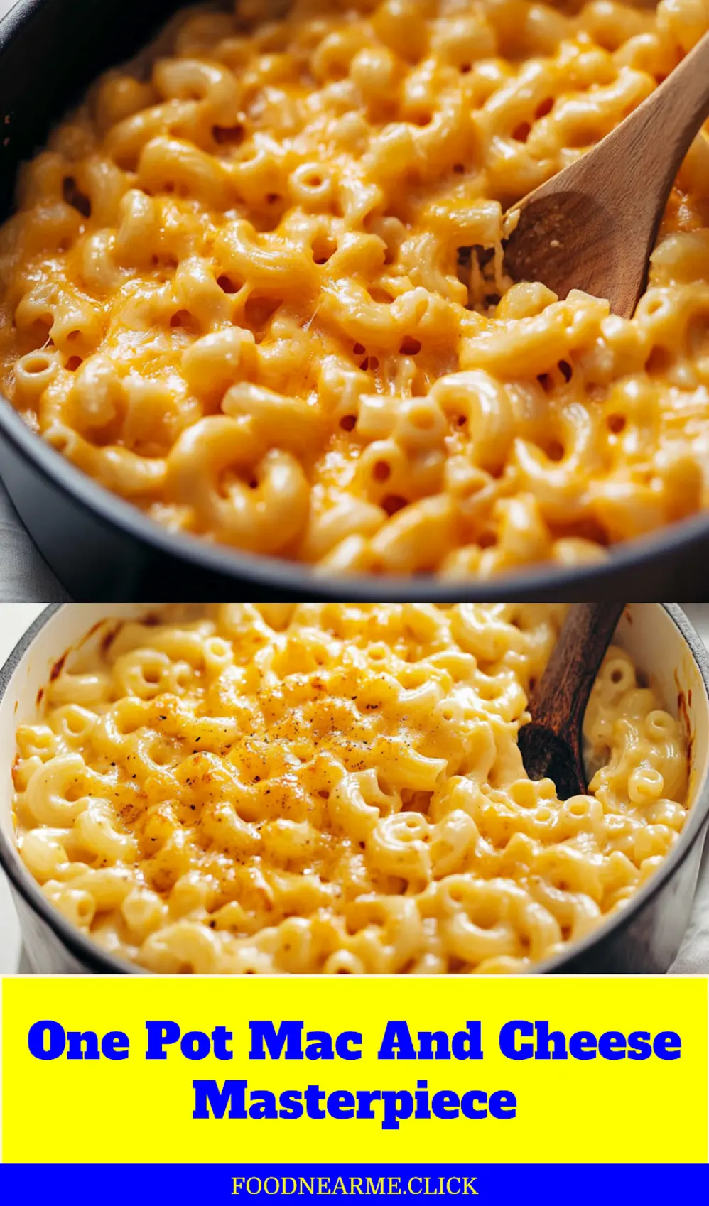 ONE POT MAC AND CHEESE centered hero view, clean and uncluttered_pin