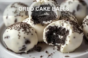 Oreo Cake Balls: Irresistibly Easy Sweet Snacks OREO CAKE BALLS centered hero view, clean and uncluttered