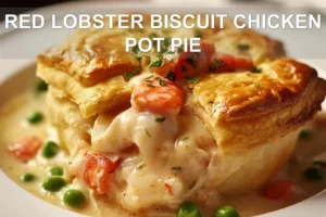 RED LOBSTER BISCUIT CHICKEN POT PIE centered hero view, clean and uncluttered
