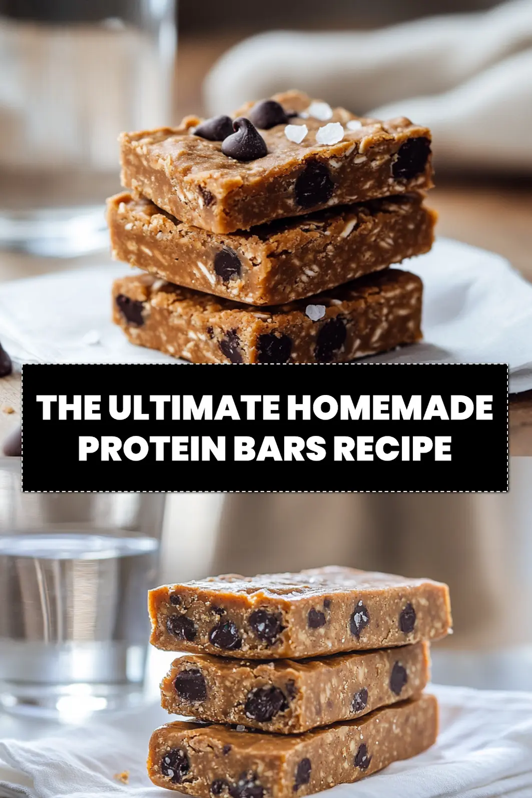 THE ULTIMATE HOMEMADE PROTEIN BARS RECIPE finished peanut butter date bars with dark chocolate and sea salt_pin