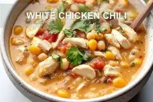 WHITE CHICKEN CHILI centered hero view, clean and uncluttered