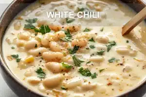 WHITE CHILI centered hero view, clean and uncluttered