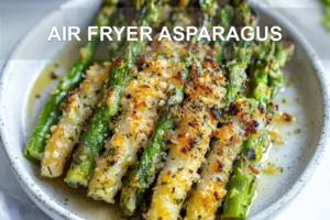 AIR FRYER ASPARAGUS centered hero view, clean and uncluttered