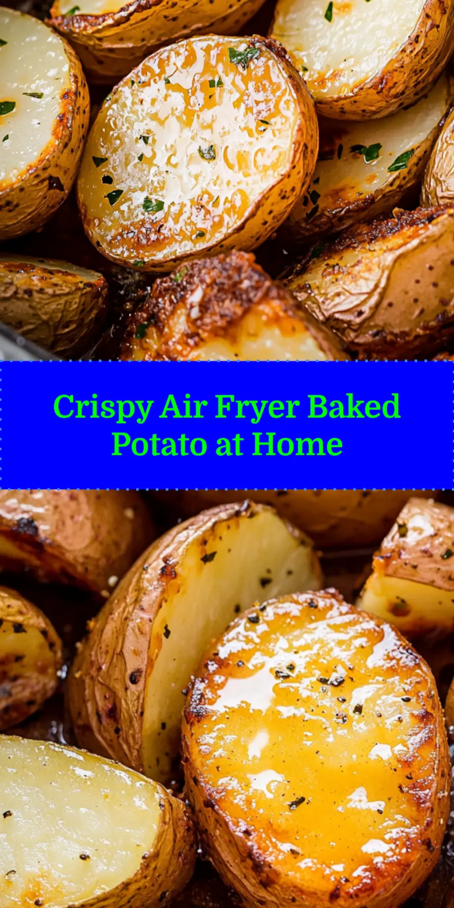 Perfectly cooked air fryer baked potato, golden and crispy