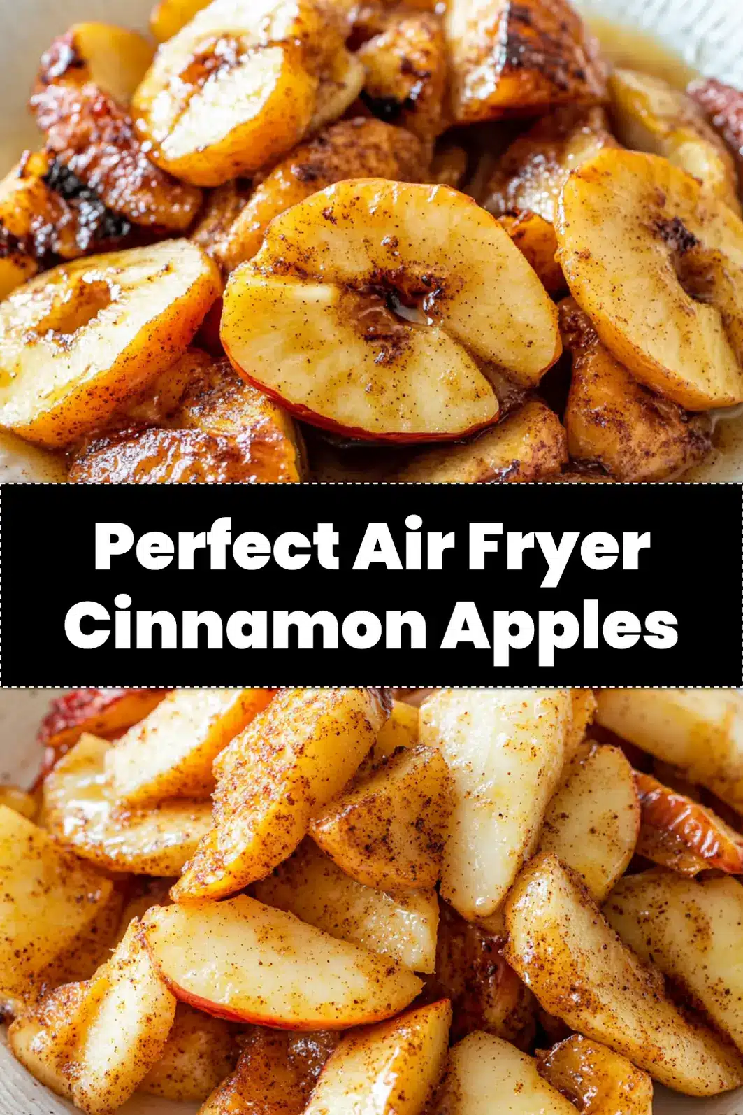 Delicious Air Fryer Cinnamon Apples ready to serve, perfect for a Pinterest recipe pin