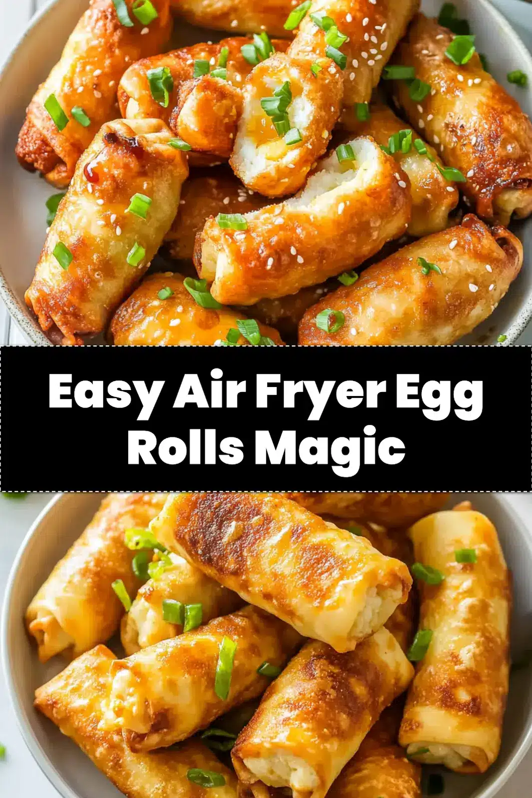 AIR FRYER EGG ROLLS centered hero view, clean and uncluttered_pin