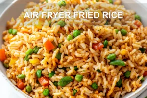 Air Fryer Fried Rice Secrets for Delicious Results AIR FRYER FRIED RICE centered hero view, clean and uncluttered
