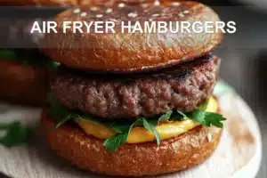 AIR FRYER HAMBURGERS centered hero view, clean and uncluttered