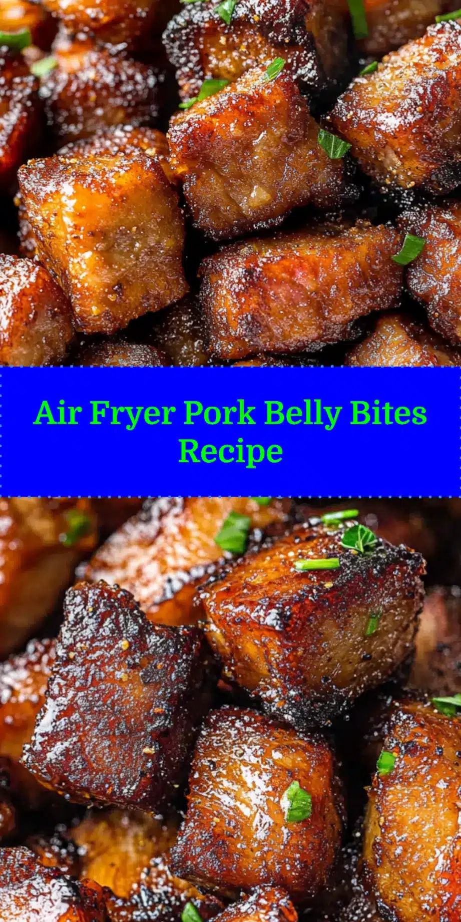 Delicious Air Fryer Pork Belly Bites Recipe for You 4 Platter of golden, crispy Air Fryer Pork Belly Bites ready to serve
