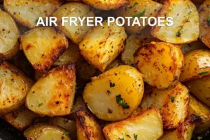 AIR FRYER POTATOES centered hero view, clean and uncluttered
