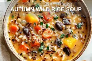 Autumn Wild Rice Soup: A Delicious Comfort Feast AUTUMN WILD RICE SOUP centered hero view, clean and uncluttered