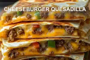 Cheeseburger Quesadilla Recipes You Need to Try Now CHEESEBURGER QUESADILLA centered hero view, clean and uncluttered