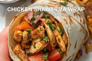 CHICKEN SHAWARMA WRAP centered hero view, clean and uncluttered