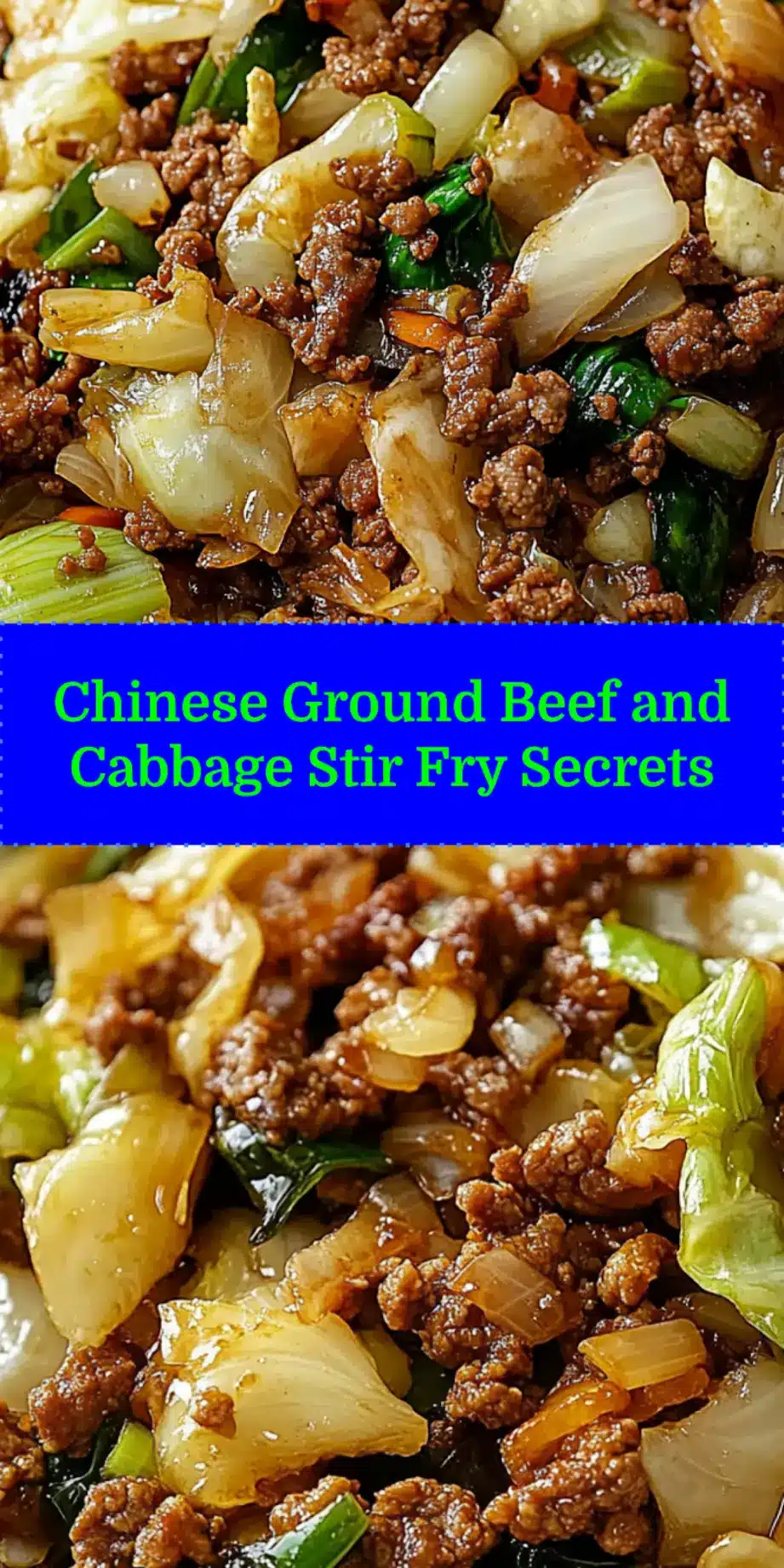 Chinese Ground Beef and Cabbage Stir-Fry: Try This Delicious Easy Recipe 3 An overhead shot of a Chinese Ground Beef and Cabbage Stir Fry in a skillet, showcasing the browned beef, tender cabbage, and savory sauce.