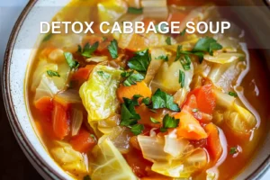 DETOX CABBAGE SOUP centered hero view, clean and uncluttered