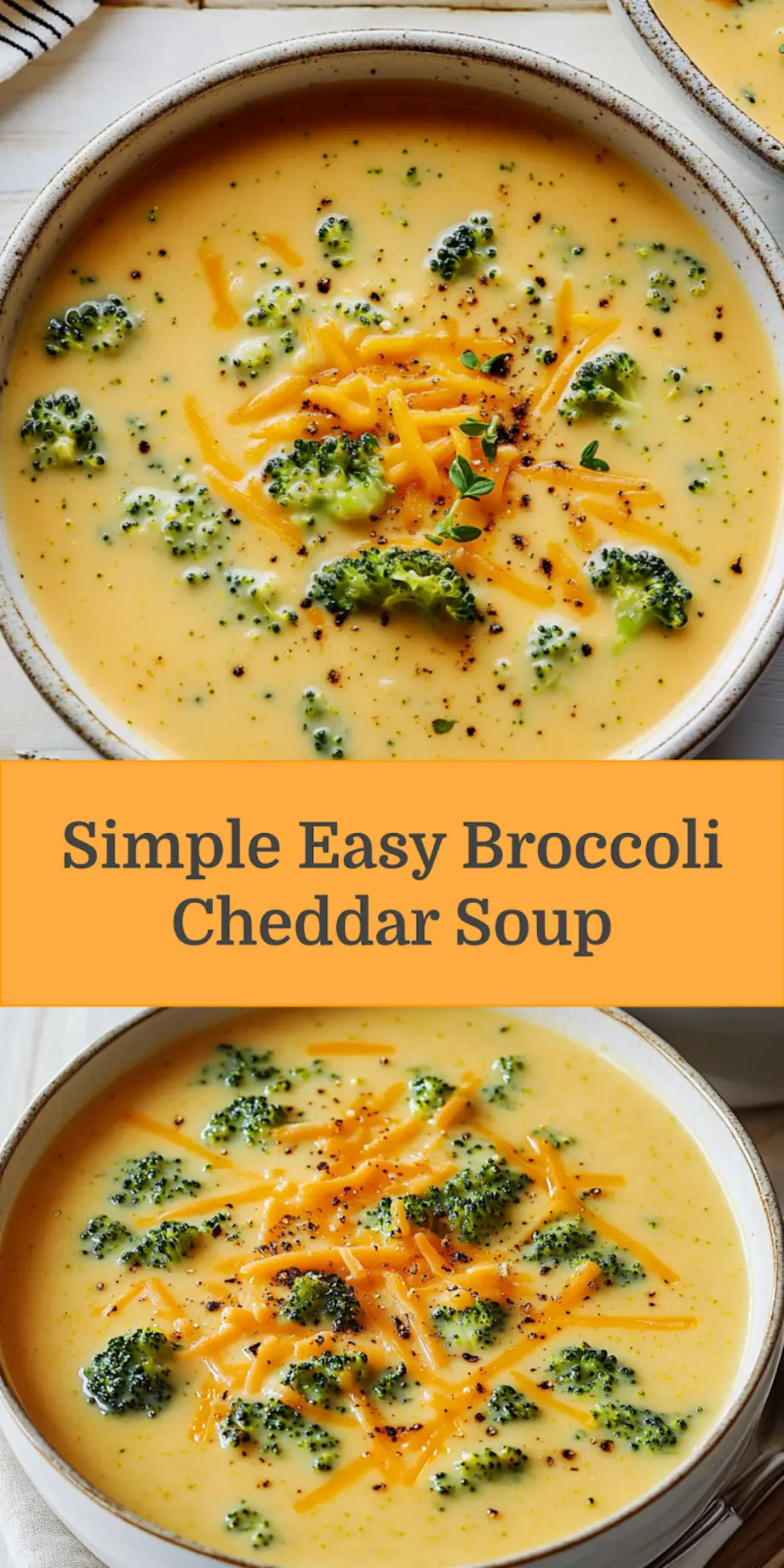 A comforting bowl of Easy Broccoli Cheddar Soup ready to be served