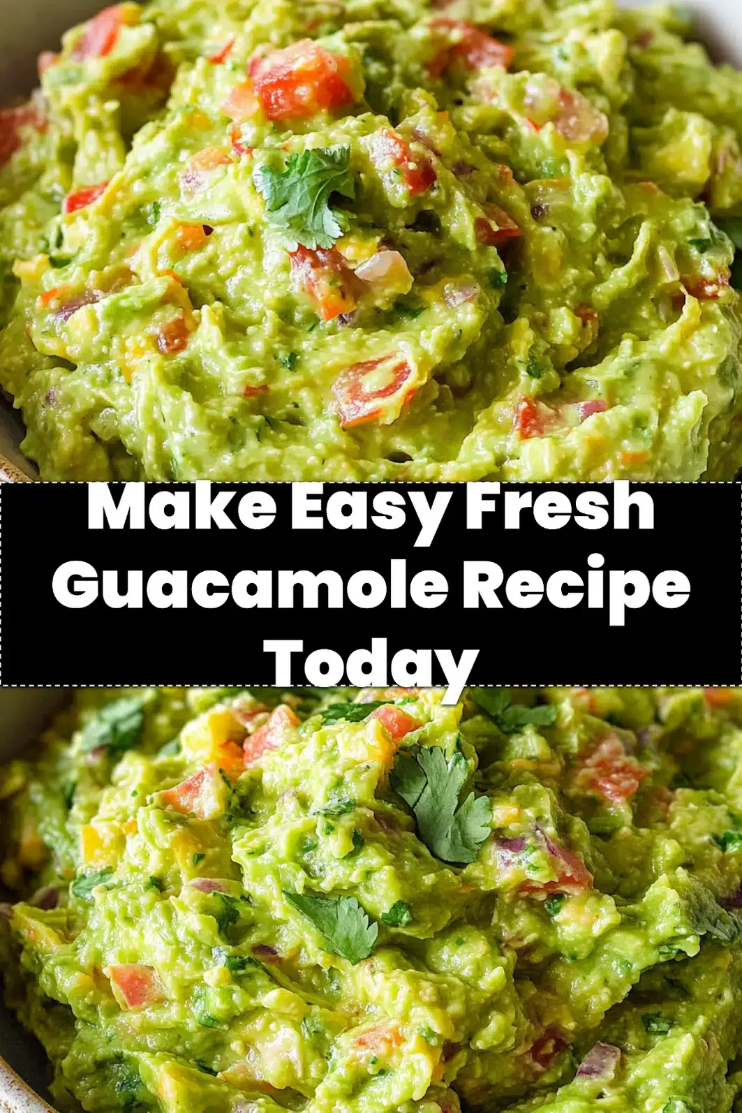 EASY FRESH GUACAMOLE RECIPE centered hero view, clean and uncluttered_pin