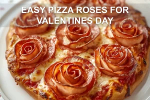EASY PIZZA ROSES FOR VALENTINES DAY centered hero view, clean and uncluttered