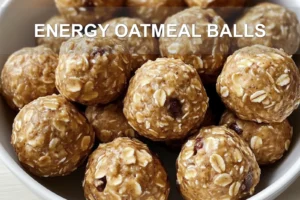 ENERGY OATMEAL BALLS centered hero view, clean and uncluttered