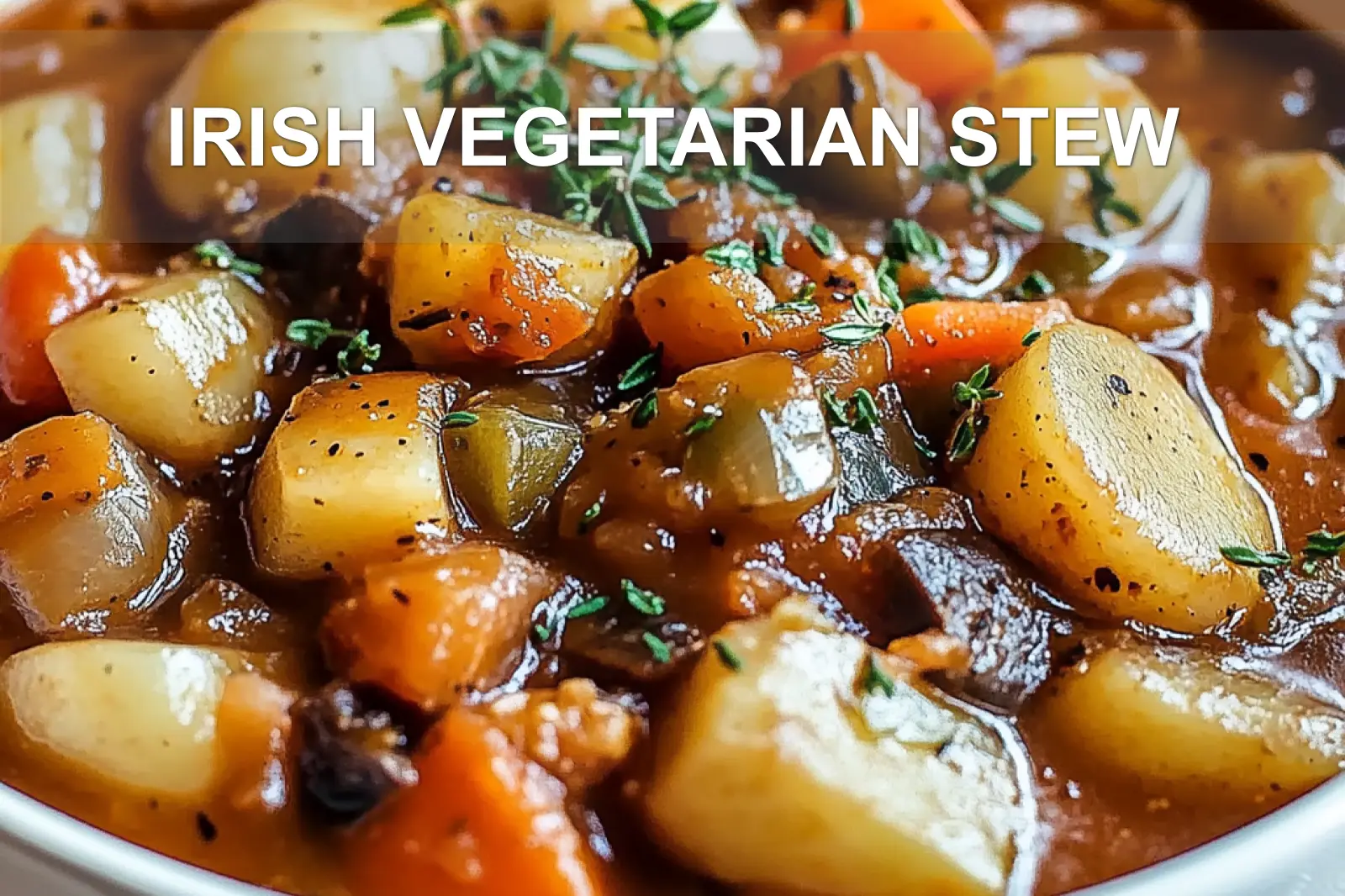 IRISH VEGETARIAN STEW centered hero view, clean and uncluttered