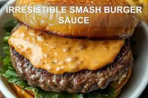 IRRESISTIBLE SMASH BURGER SAUCE centered hero view, clean and uncluttered