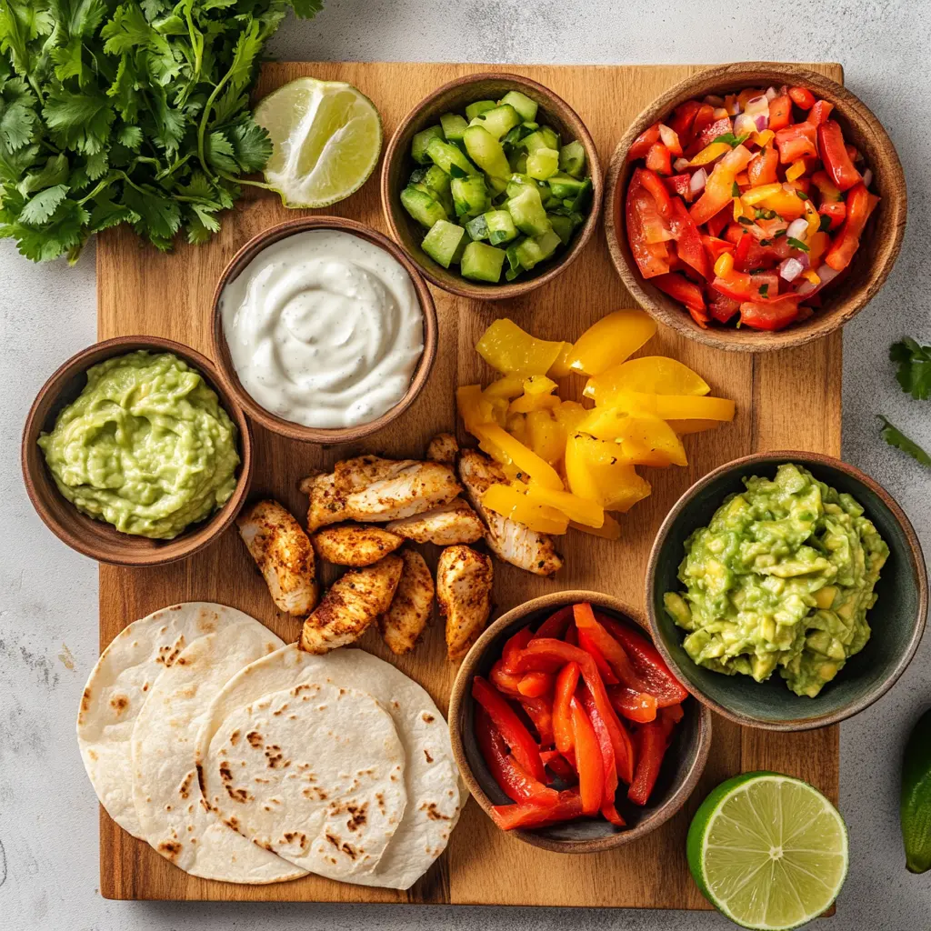 Try These Easy Air Fryer Chicken Fajitas Today 3 AIR FRYER CHICKEN FAJITAS centered hero view, clean and uncluttered