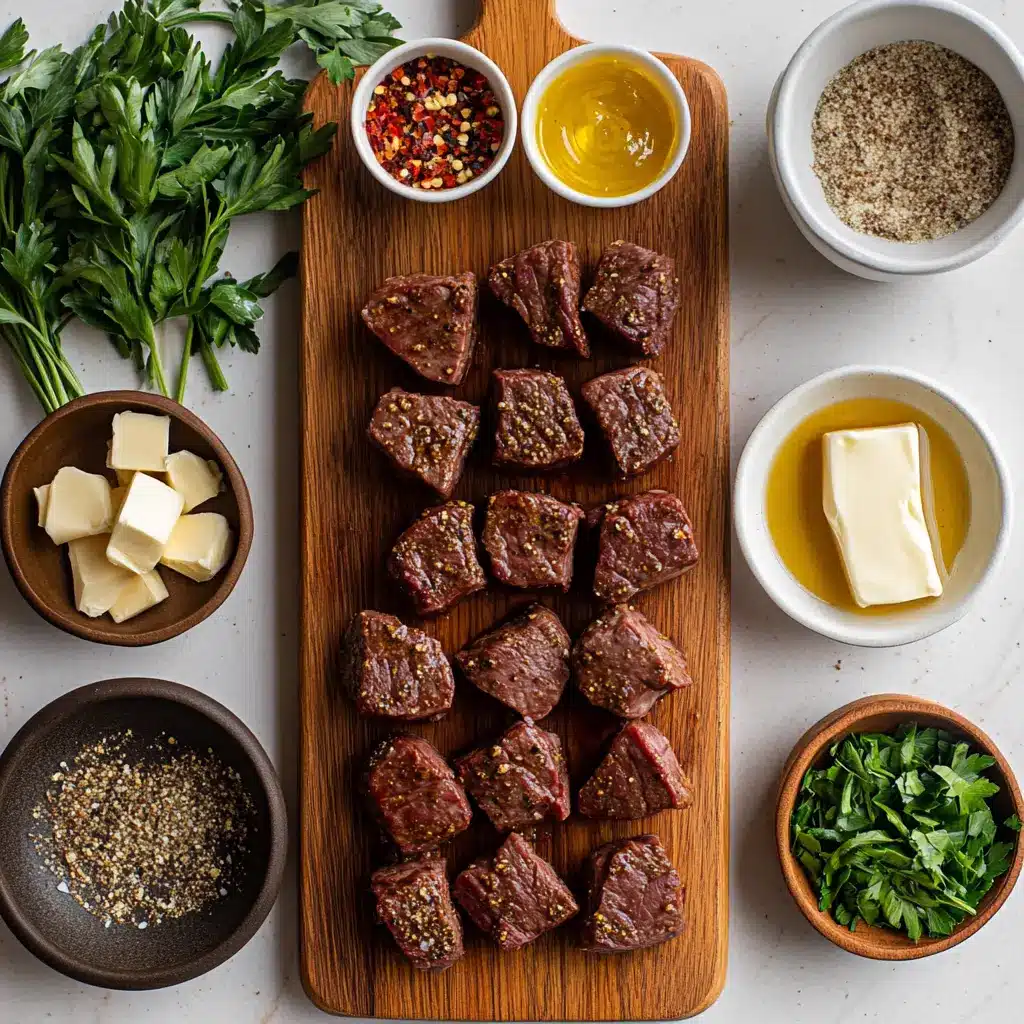 Juicy Air Fryer Garlic Butter Steak Bites with fresh parsley garnish