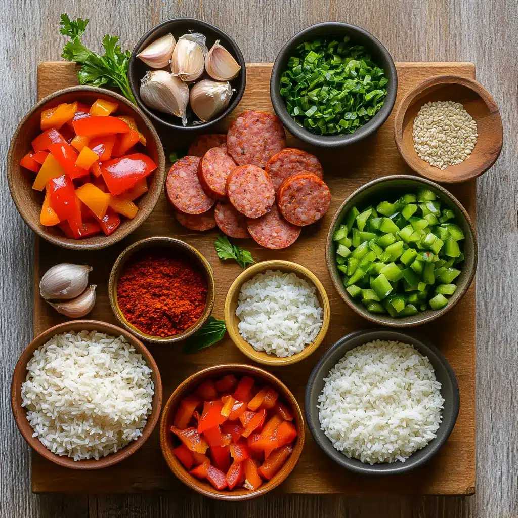 Cajun Sausage and Rice Skillet: Quick Easy Dinner 3 Delicious Cajun Sausage and Rice Skillet, a vibrant one-pan meal with smoky sausage and tender rice