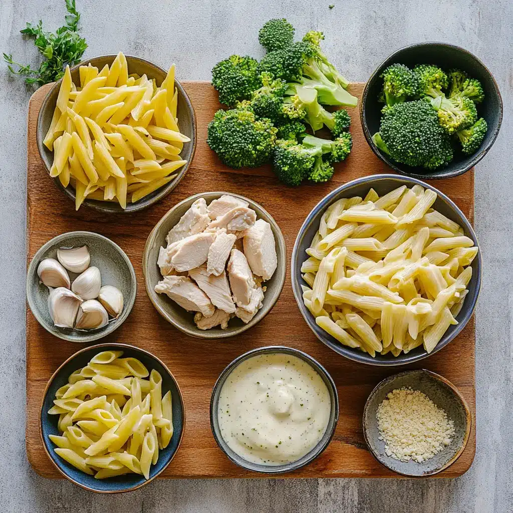 Perfect Chicken Broccoli Alfredo Bake Recipe You'll Love 3 CHICKEN BROCCOLI ALFREDO BAKE centered hero view, clean and uncluttered