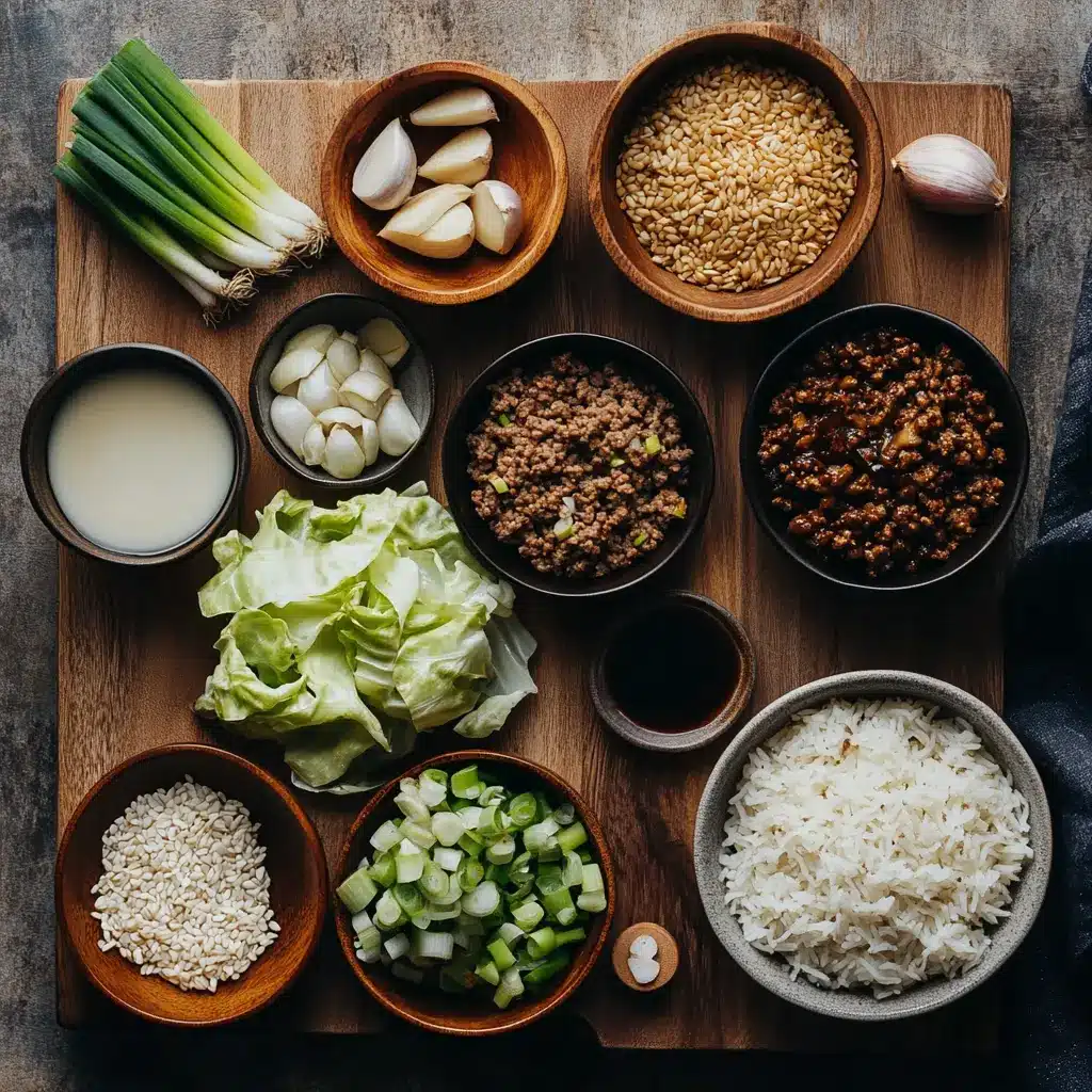 Chinese Ground Beef and Cabbage Stir-Fry: Try This Delicious Easy Recipe 2 A vibrant bowl of Chinese Ground Beef and Cabbage Stir Fry, garnished with fresh green onions and sesame seeds, ready to be served over rice.