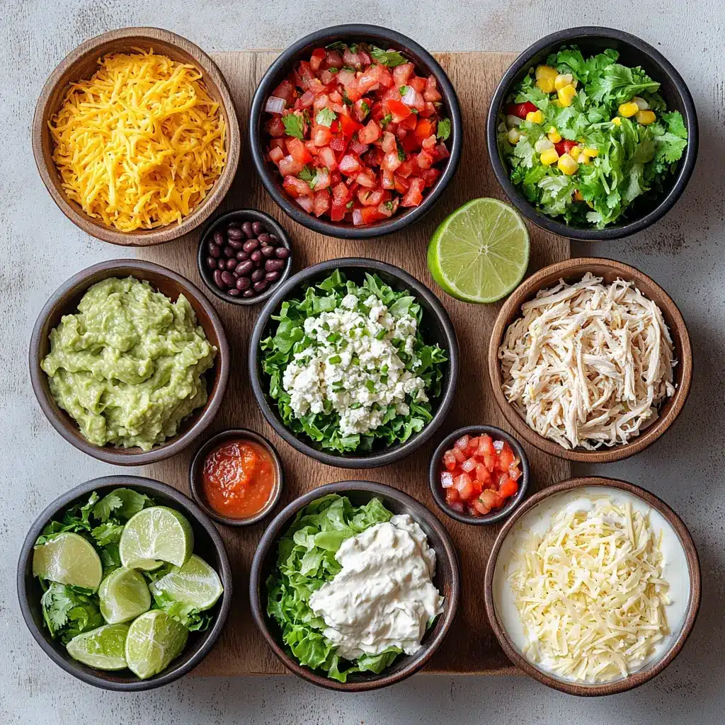 Vibrant Chipotle Burrito Bowl with grilled chicken, cilantro lime rice, black beans, corn salsa, guacamole, and sour cream, centered hero shot